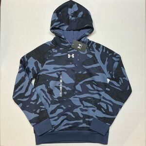 Under Armour Kids Rival Fleece Hoodie Blue Camo YL